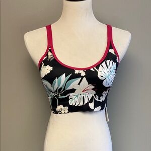 Roxy Black and Pink Sports Bra with Straps
